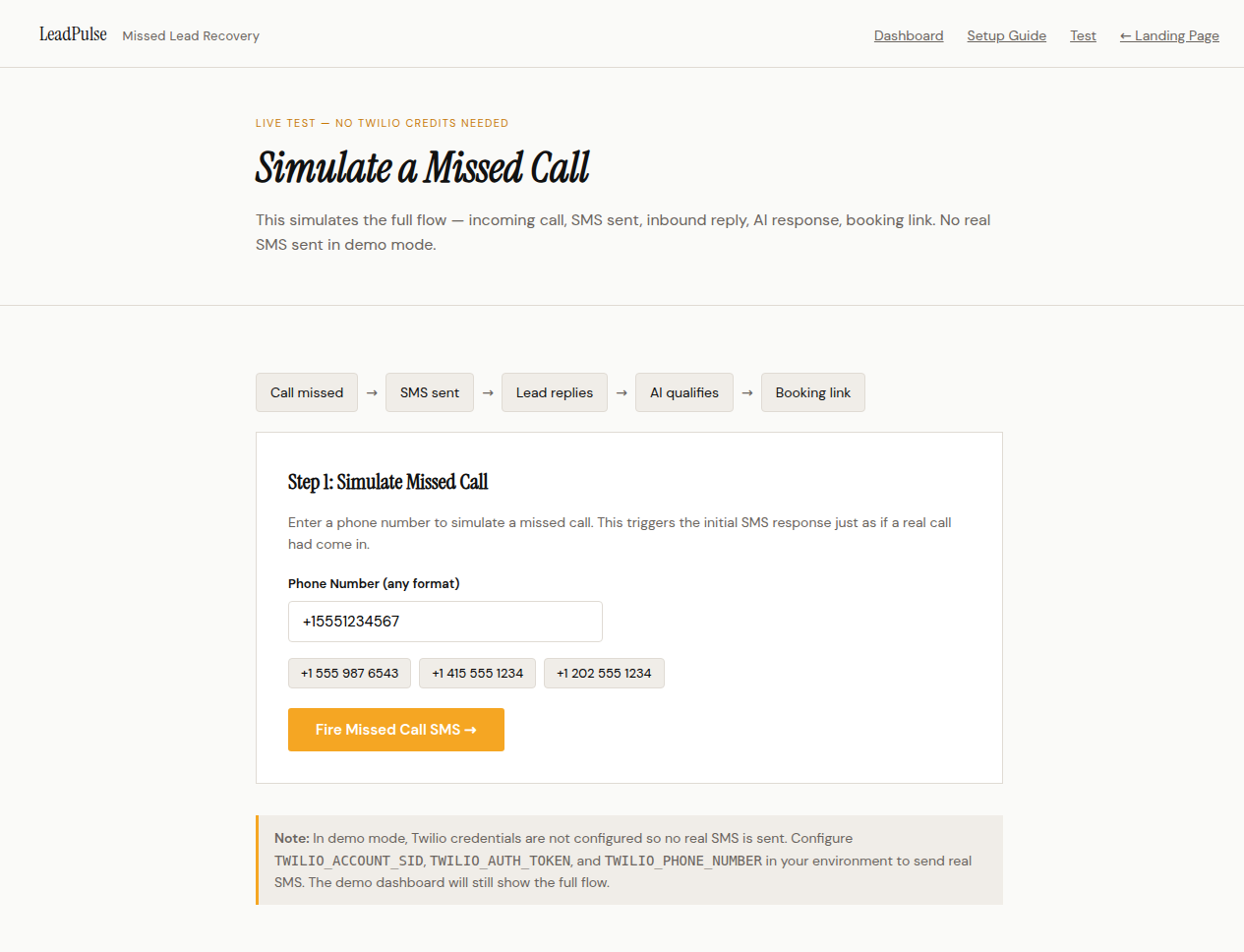 LeadPulse Test Page